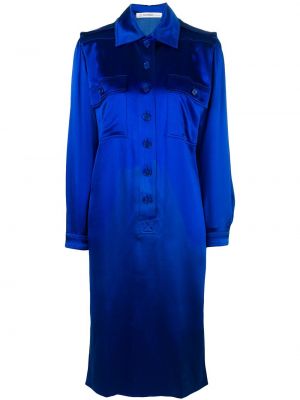 Dlouhé šaty s dlouhými rukávy Jean Louis Scherrer Pre-owned - modrá