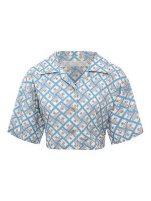 Рубашка из вискозы Ulyana Sergeenko голубая