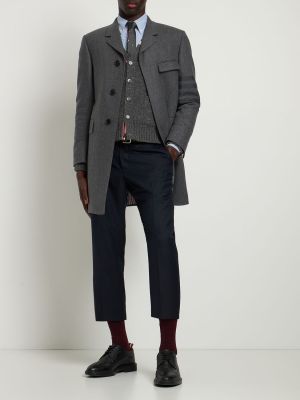 Spodnie klasyczne wełniane Thom Browne szare