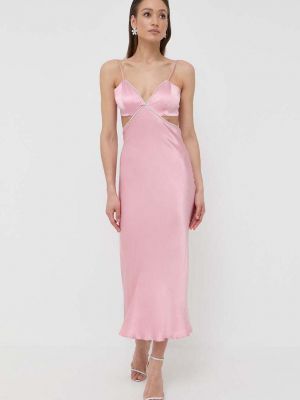 Розовое длинное платье Bardot