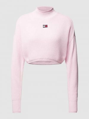 Dzianinowy sweter Tommy Jeans różowy