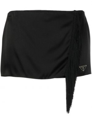 Hedvábné mini sukně Prada černé