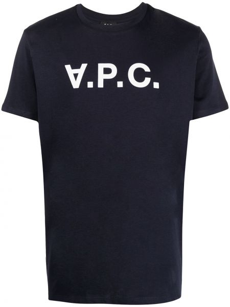 T-shirt di cotone A.p.c. blu