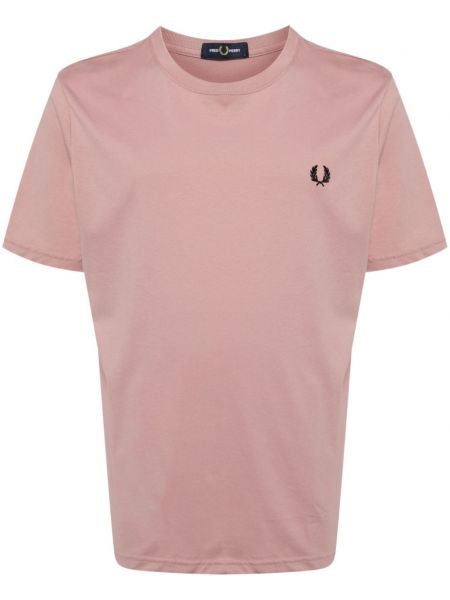 Brodeerattu t-paita Fred Perry pinkki