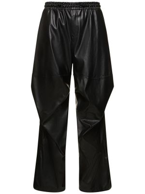 Pantalones de cuero de cuero sintético Diesel negro