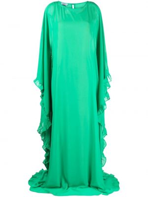 Drapované priehľadné večerné šaty Rayane Bacha zelená