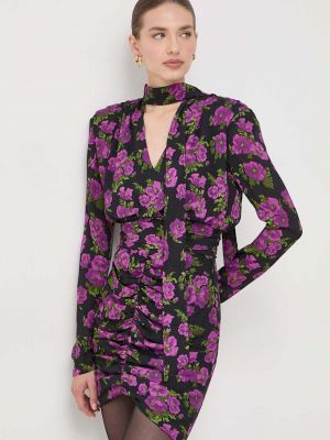Sukienka mini dopasowana La Mania fioletowa
