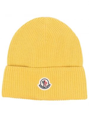 Плетена шапка Moncler жълто