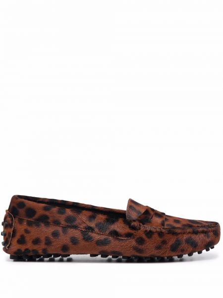 Loafer mit print mit leopardenmuster Scarosso braun