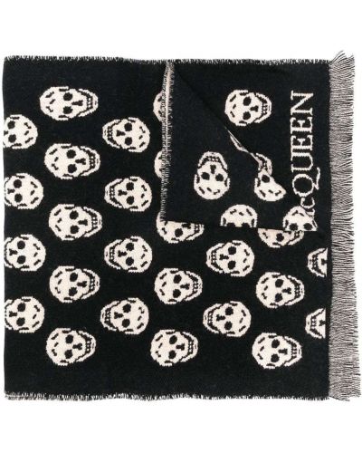 Brodert skjerf Alexander Mcqueen svart