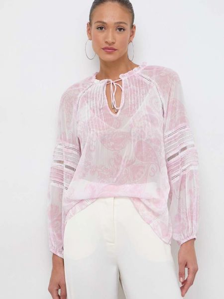 Bluza s printom Guess ružičasta