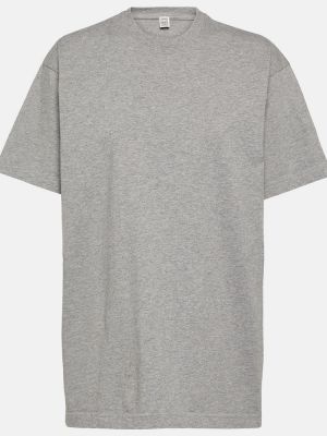 Camiseta de algodón de tela jersey Totême gris