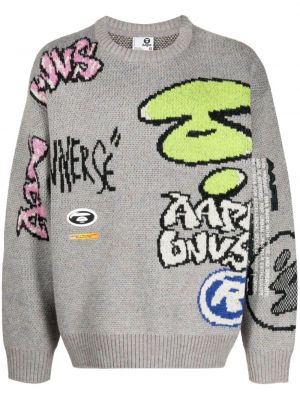 Maglione in tessuto jacquard Aape By *a Bathing Ape® grigio