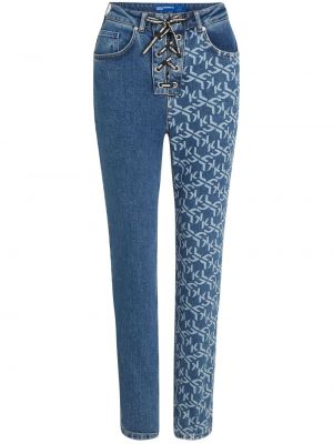 Mustriline kitsa lõikega teksapüksid Karl Lagerfeld Jeans sinine
