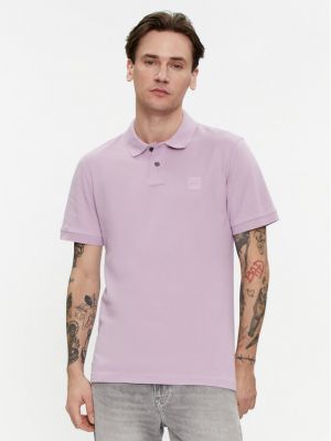 Polo marškinėliai slim fit Boss violetinė