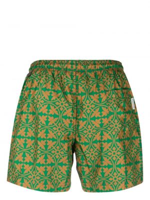 Shorts à imprimé à motif géométrique Peninsula Swimwear vert