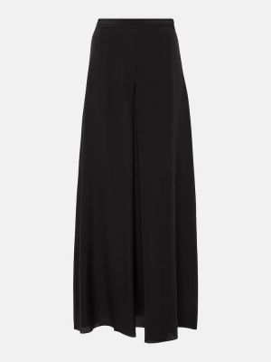 Hodvábna dlhá sukňa Fforme čierna