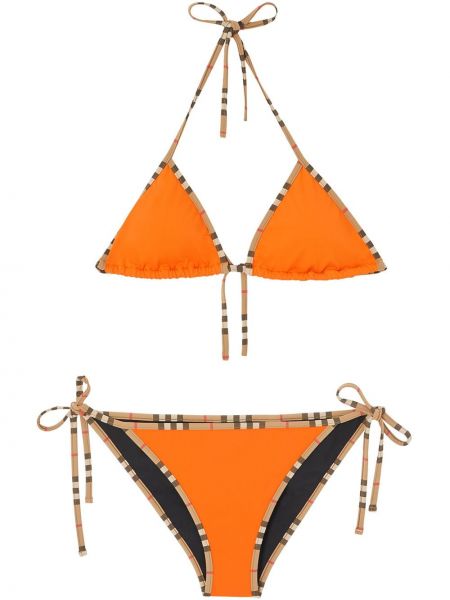 Bikini a rayas Burberry naranja