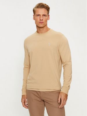 T-shirt a maniche lunghe Karl Lagerfeld beige