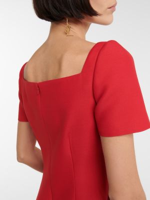 Svilena vunena haljina Valentino crvena