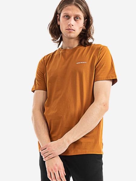 Bavlněné tričko Norse Projects oranžové