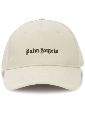 Kapa s šiltom z vezenjem Palm Angels bela