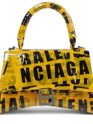 Кожени чанта през рамо Balenciaga жълто