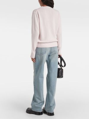 Kašmira vilnas džemperis Moncler rozā