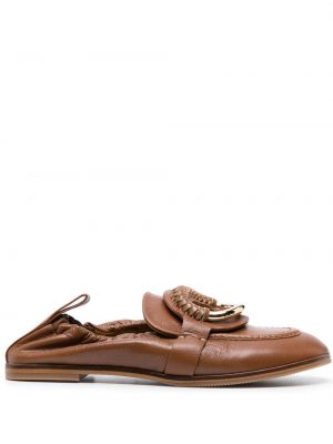 Nahast loafer-kingad See By Chloé pruun
