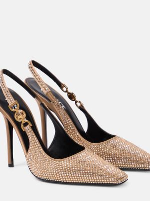 Pantofi cu toc de cristal Versace