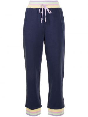 Pruhované bavlněné kalhoty Olivia Rubin - modrá
