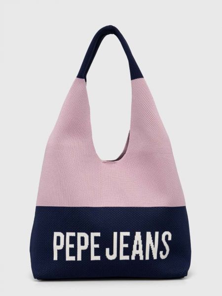 Geantă shopper Pepe Jeans albastru
