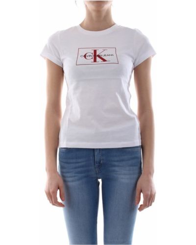Biała koszula Calvin Klein Jeans, biały