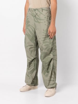 Proste spodnie z nadrukiem Engineered Garments zielone