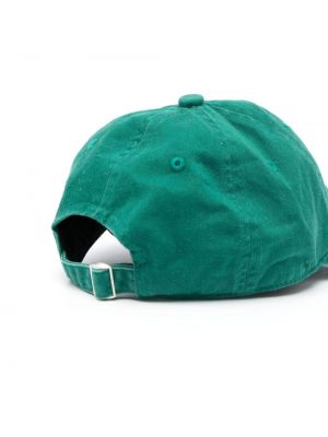 Haftowana czapka z daszkiem bawełniana Drole De Monsieur zielona