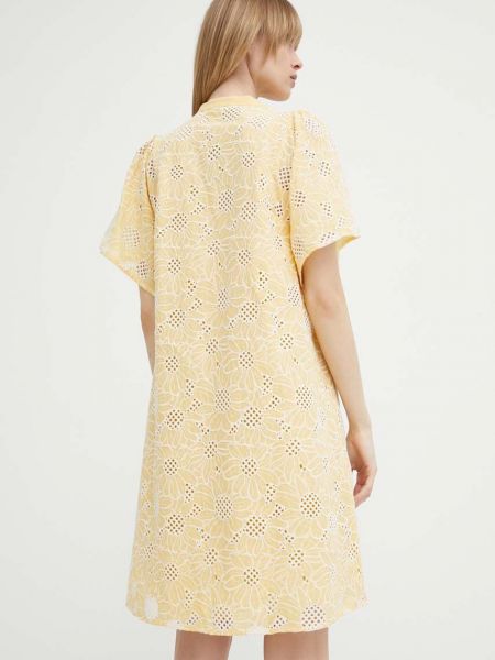 Бавовняна сукня міні Bruuns Bazaar жовта