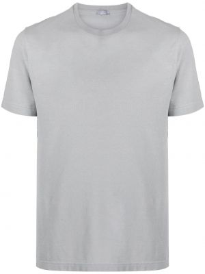 Bavlnené tričko s okrúhlym výstrihom Zanone sivá