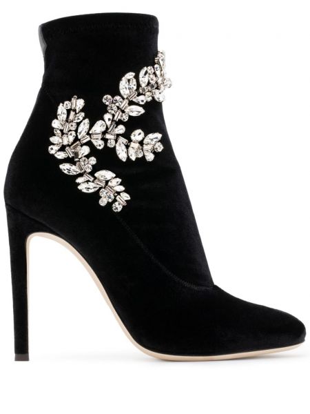 Ankle boots z kryształkami Giuseppe Zanotti czarne