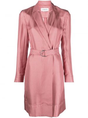 Svilena haljina Lanvin ružičasta