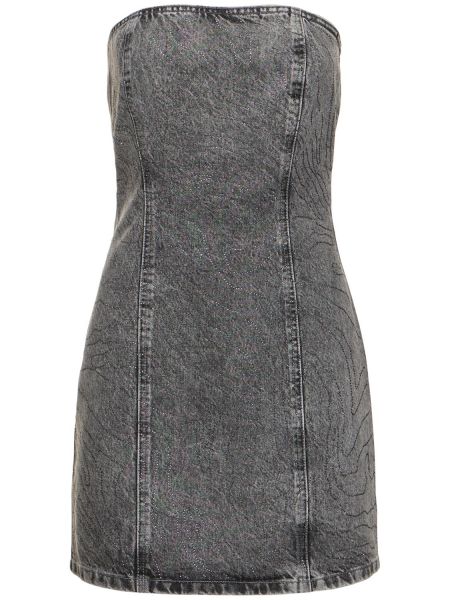 Mini vestido de algodón Rotate gris
