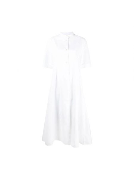 Biała sukienka koszulowa bawełniana Jil Sander