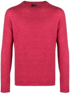 Пуловер с кръгло деколте Roberto Collina червено