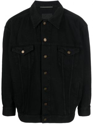 Voľná džínsová bunda Saint Laurent čierna