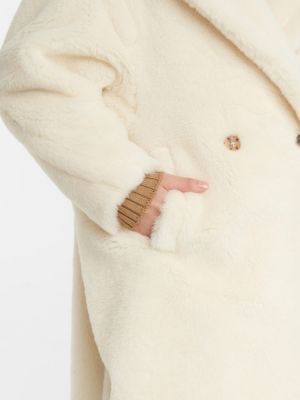 Palton din lână alpaca Max Mara alb