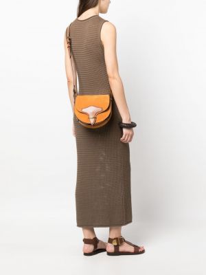Велурени чанта през рамо Isabel Marant оранжево