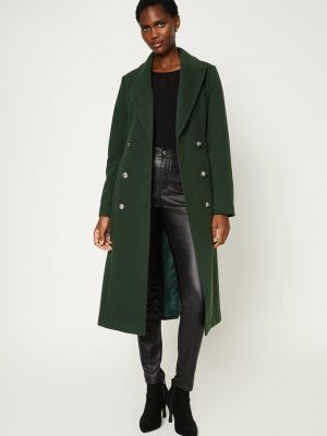 Пальто с поясом Wallis зеленое
