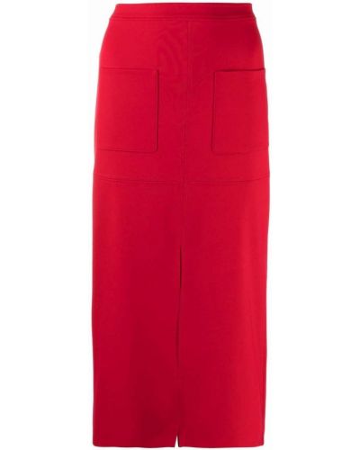 Falda de tubo ajustada de cintura alta Pinko rojo