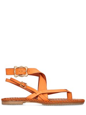 Kožené sandále bez podpätku Zimmermann oranžová