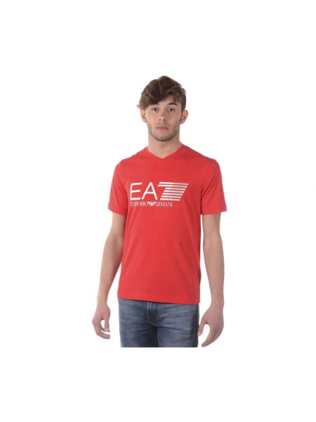 Koszulka klasyczna Emporio Armani Ea7 czerwona