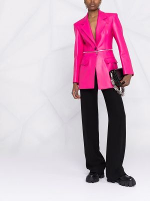 Leder blazer mit reißverschluss Alexander Mcqueen pink